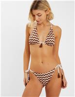 Woven Triangle Bikini Top