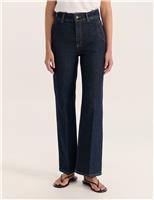 High Waisted Wide Leg Cropped Jeans