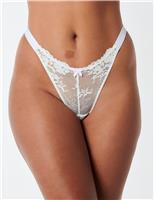 5pk Fran Lace High Leg Thongs