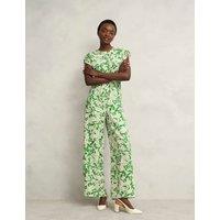 Floral Print Wide Leg Jumpsuit