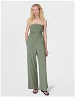 Modal Rich Bandeau Wide Leg Jumpsuit