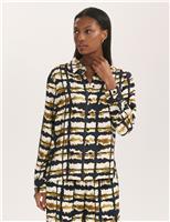 Finery London Printed Collared Shirt Black Mix