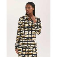 Finery London Printed Collared Shirt Black Mix