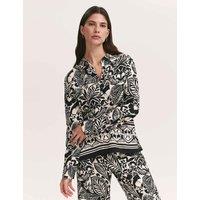 Finery London Floral Print Collared Shirt Black Mix