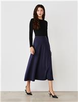 Jersey Midi A-Line Skirt