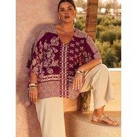 Chiffon Printed V-Neck Blouse