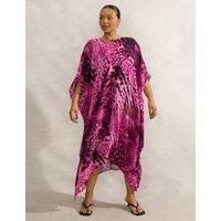 Animal Print Midi Kaftan Dress