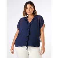 V-Neck Ruffle Blouse