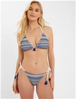 Woven Triangle Bikini Top