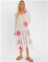 Pure Embroidered Tiered Midaxi Dress