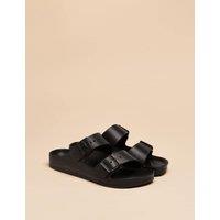 Joules Buckle Strappy Flat Sandals Black