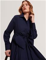Pure Cotton Wrap Shirt Midi Dress