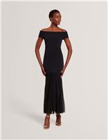 Off the Shoulder Knitted Midaxi Dress