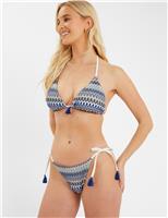 Woven Tie Side Bikini Bottoms
