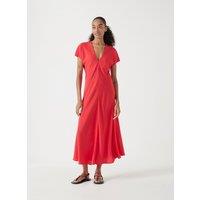 HUSH V-Neck Midaxi Tea Dress Red