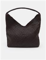 Leather Woven Tote Bag