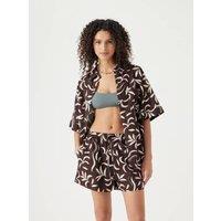 Linen Rich Leaf Print Shirt