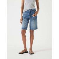 HUSH Denim Boyfriend Long Shorts Light Blue
