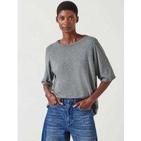 HUSH Cotton Rich Crew Neck T-Shirt Grey Marl