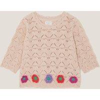 Pure Cotton Flower Appliqu Jumper (3-13 Yrs)