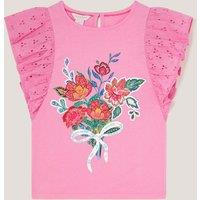 Pure Cotton Bouquet Broderie Frill Top (3-13 Yrs)