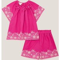 2pc Pure Cotton Embroidered Top & Shorts Set (3-13 Yrs)