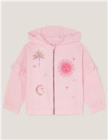 Pure Cotton Embroidered Zip Hoodie (3-13 Yrs)