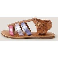 Kids Leather Metallic Sandals (7 Small - 12 Small)