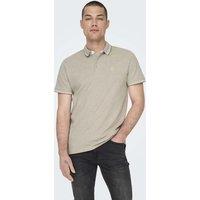 ONLY & SONS Pure Cotton Tipped Polo Shirt Stone