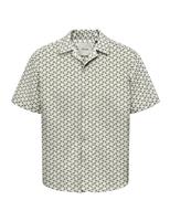 ONLY & SONS Regular Fit Pure Cotton Geometric Print Shirt Green Mix