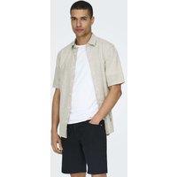 ONLY & SONS Cotton Linen Blend Shirt Beige