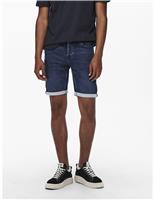 ONLY & SONS Turn-Up Denim Shorts Blue