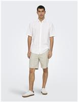 ONLY & SONS Cotton Linen Chino Shorts Grey
