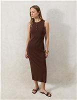 RO&ZO Chocolate Rib Column Dress Brown
