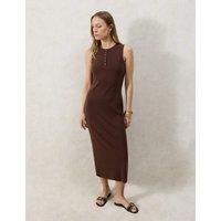 RO&ZO Chocolate Rib Column Dress Brown