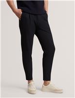 Tapered Fit Textured Single Pleat Chinos