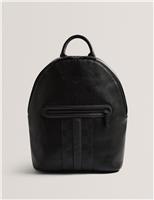 Faux Leather Checked Backpack