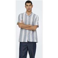 Cotton Linen Blend Striped Shirt