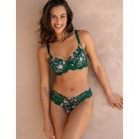 Pour Moi Bliss Printed Mesh Wired Balcony Bra C-FF Dark Green Mix