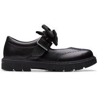 Clarks Leather Bow School Shoes (10 Small-2 Large) Black