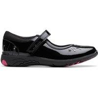 Clarks Leather Riptape School Shoes (8 Small-2 Large) Black