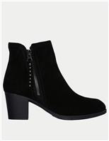 Taxi Don t Trip Leather Block Heel Ankle Boots