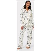 Chelsea Peers Maternity Cotton Rich Giraffe Print Long Pyjama Set - White White