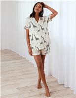 Maternity Jersey Giraffe Print Shortie Set