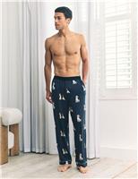 Jersey Dog Print Striped Pyjama Bottoms
