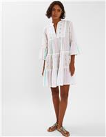 Pure Cotton Jacquard Mini Beach Dress