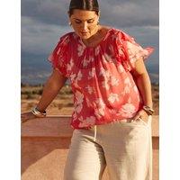 Floral Ruffle Sleeve Blouse
