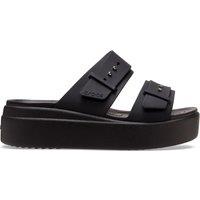 Crocs Brooklyn Buckle Wedge Sandals Black