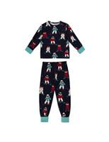 Christmas Skiing Dog Print Crew Neck Family Pyjama Set