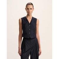 Wool Blend Striped Waistcoat